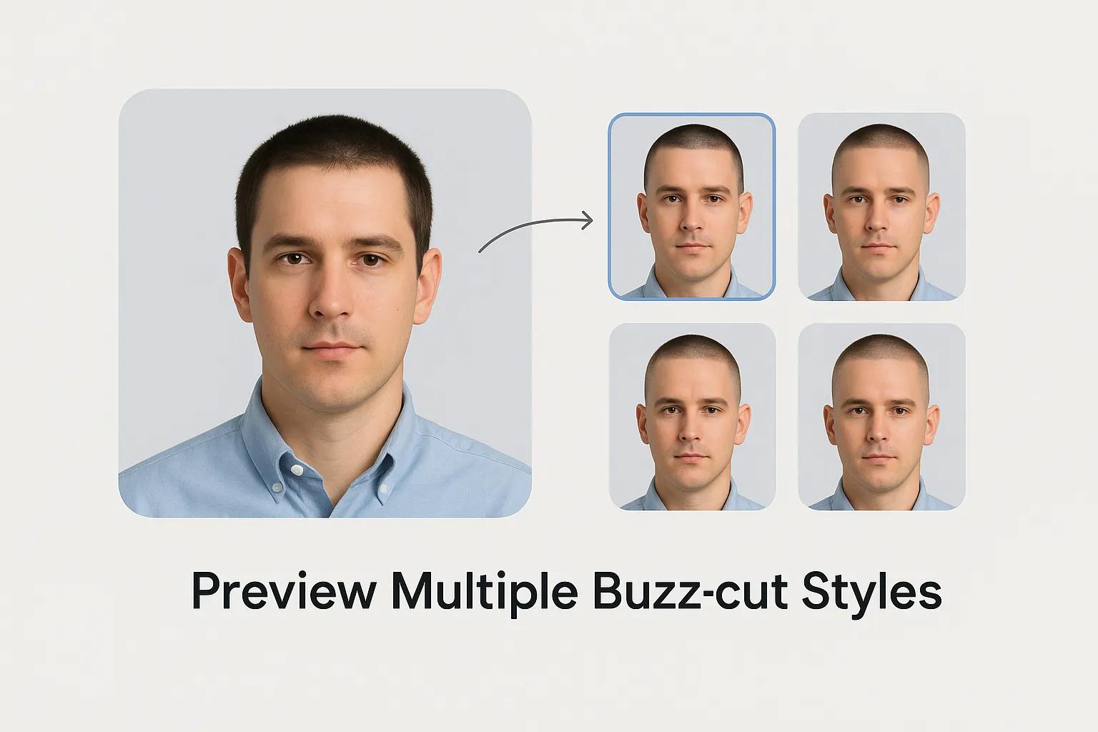 Multiple buzz cut styles preview