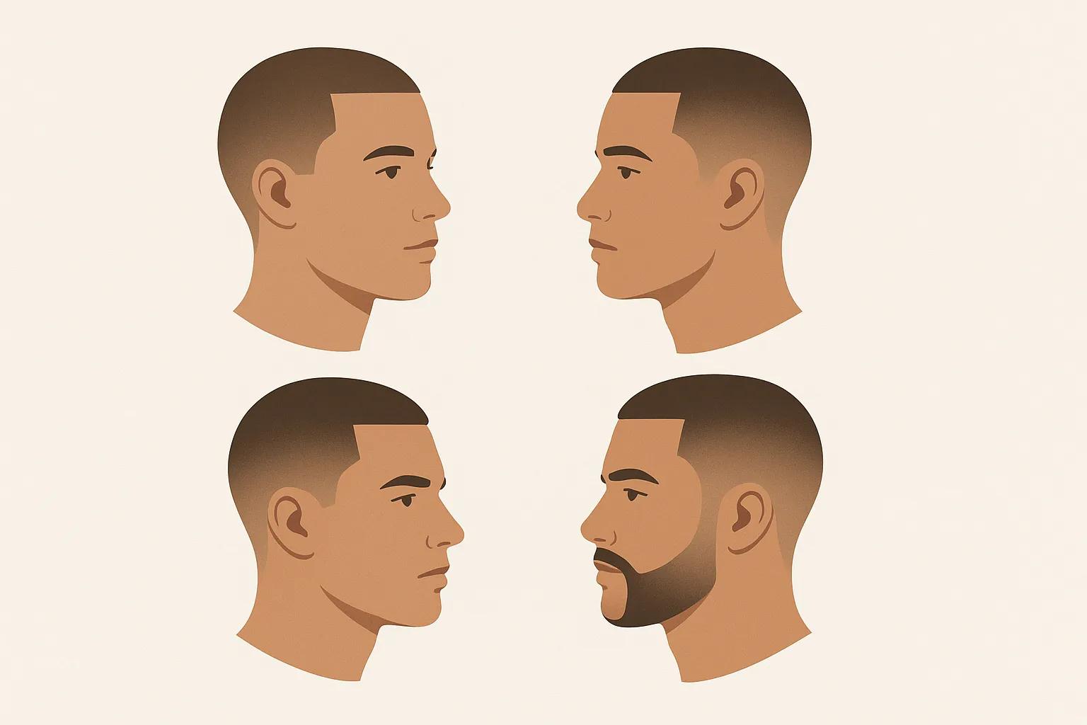 Buzz cut variations with fades